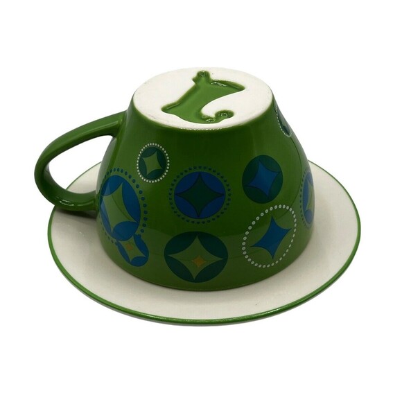 2006 Holiday Starbucks Elf Christmas Stocking Green Coffee Mug Tea Cup & Saucer - Picture 8 of 8